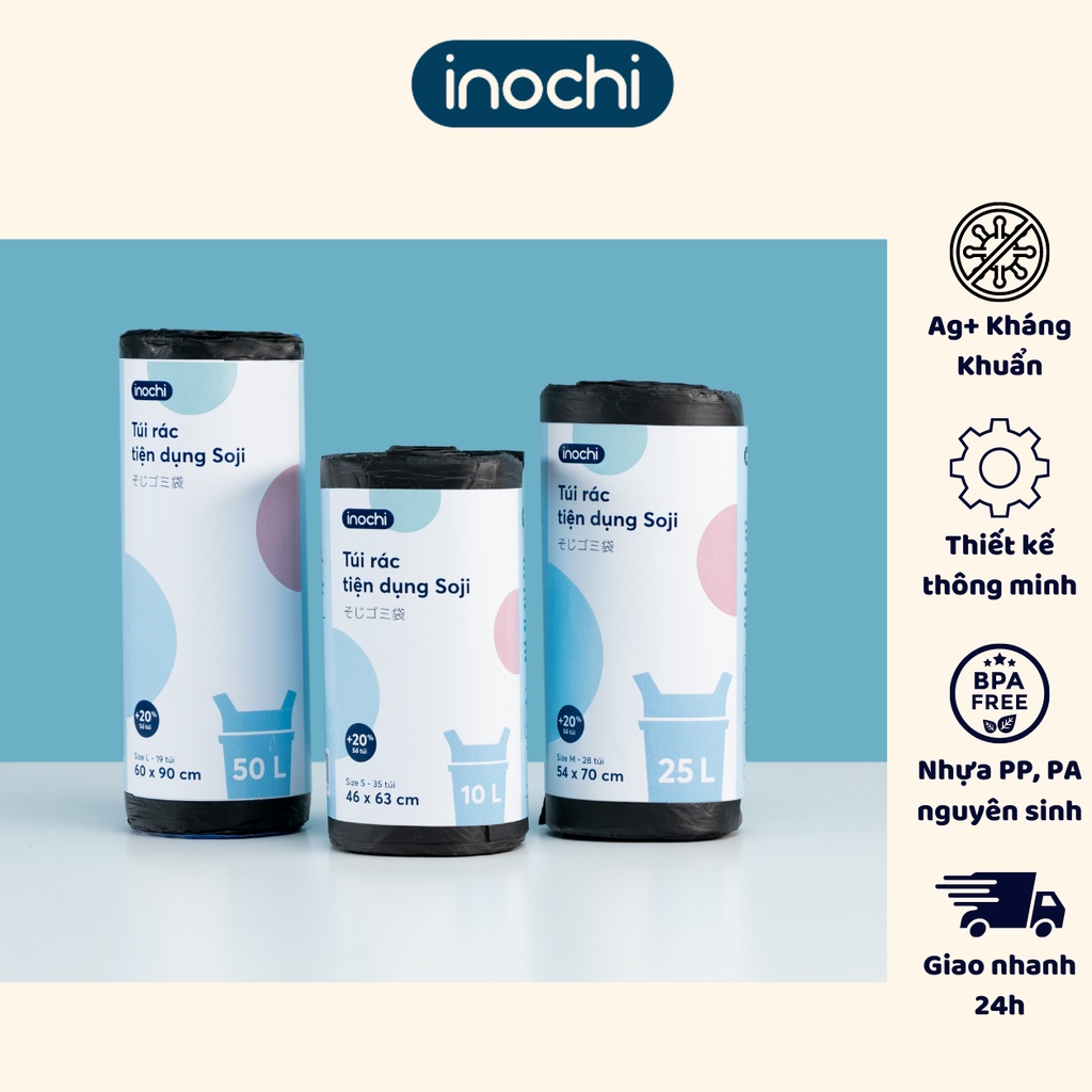 Mua Túi đựng rác tự hủy có quai cao cấp inochi, bọc đựng rác, bao đựng ...