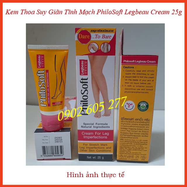 [Hiệu Qủa 100%]Kem Thoa Suy Giãn Tĩnh Mạch PhiloSoft Legbeau Cream 25g