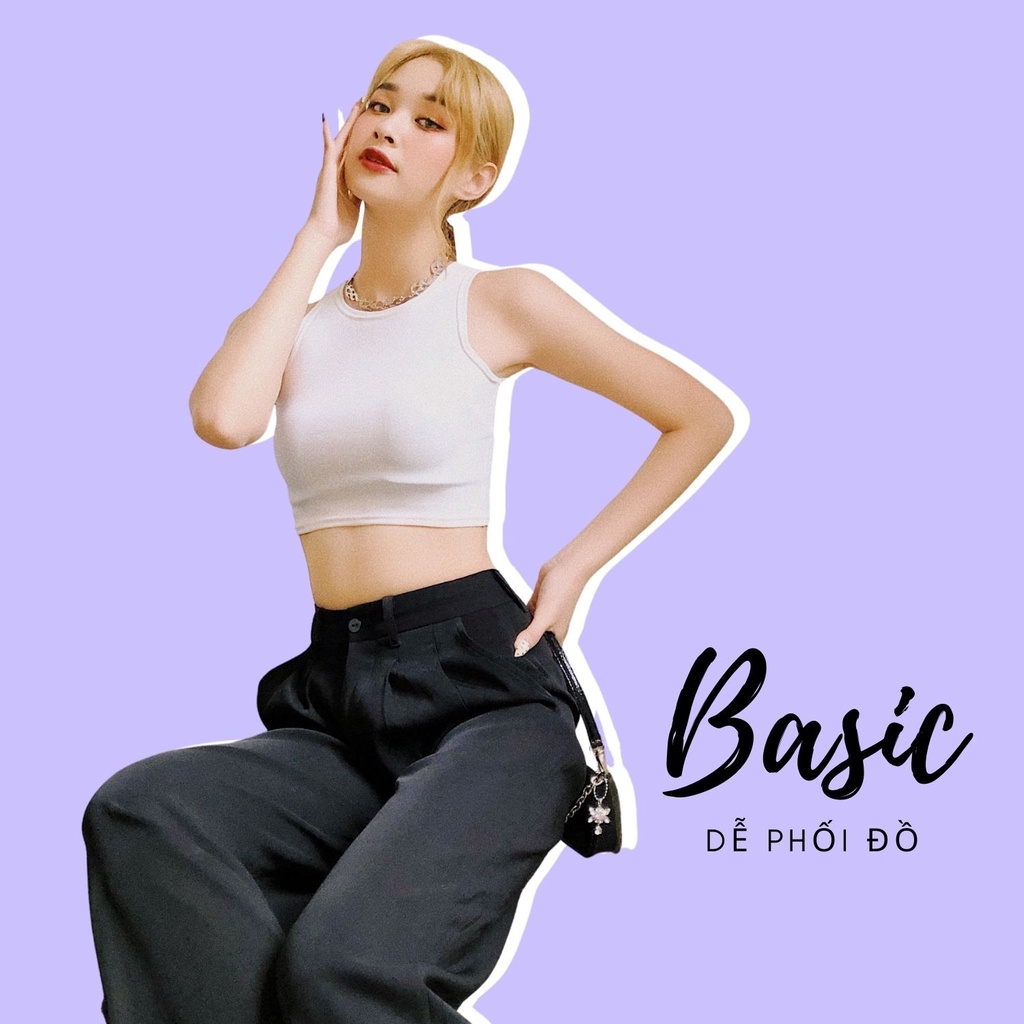 Quần Tây Nữ LA BOUTIQUE Ống Rộng Suông Form Dài Lưng Cao Đen Basic | BigBuy360 - bigbuy360.vn