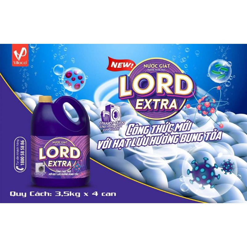 Nước giặt Lord Extra (chuyên cho máy cửa ngang) với hương nước hoa 3.5kg