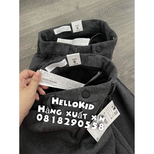 Q205 - Quần vải ghi than ZR bé trai