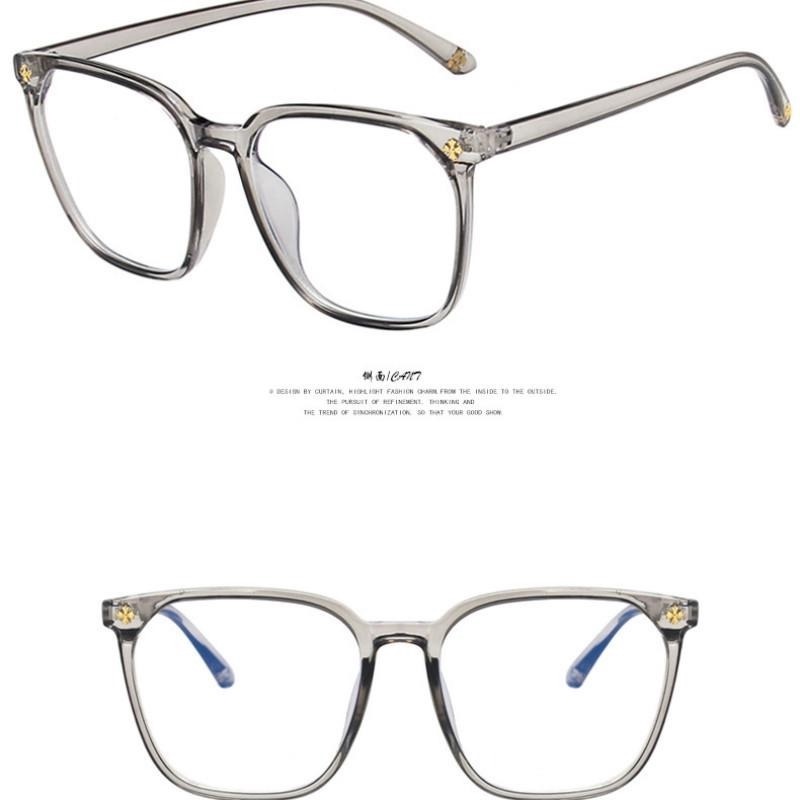 (KIQI-FASHION) COD Kính Gọng Vuông Trong Suốt Siêu Nhẹ Chống Ánh Sáng Xanh Trang Hàn Quốc Cho Nam Nữ