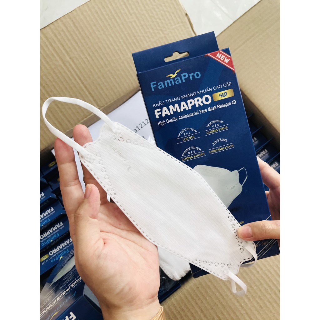 [Mã COS2405 giảm 8% đơn 300K] [Giá Sỉ] Hộp 10 cái khẩu trang 4D Famapro dành cho người lớn
