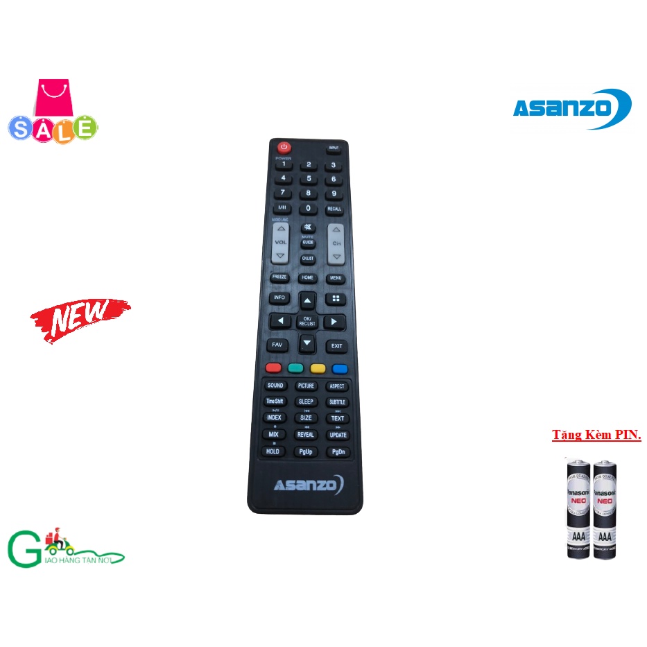Remote Điều khiển từ xa dành cho tivi Led Asanzo -Hàng chất lượng tốt-Mới 100%.Tặng kèm PIN