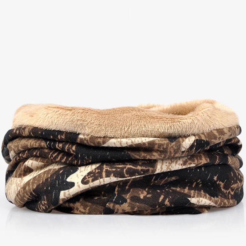 Mũ Trùm Đầu Kiêm Khăn Choàng Cổ 2 Trong 1 Họa Tiết Rằn Ri Giữ Ấm Tai Thời Trang Unisex