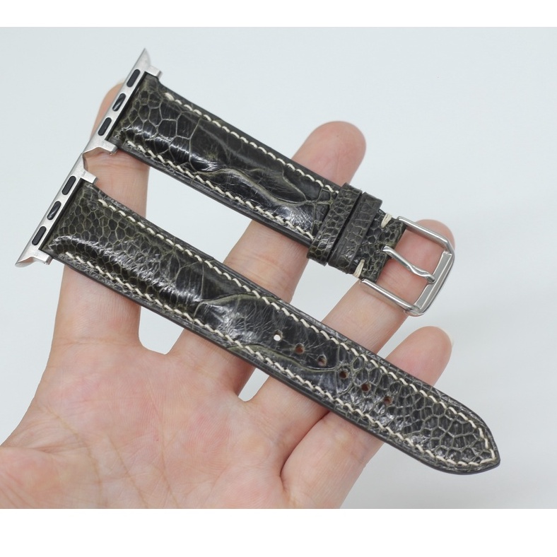 Dây Đeo APPLE WATCH Da Đà Điểu Khóa Kim,Dây Thay Thế Apple Watch Series 2,3,4,5,6,7,SE Mặt 38/45mm,Sản Phẩm Kèm Phụ Kiện