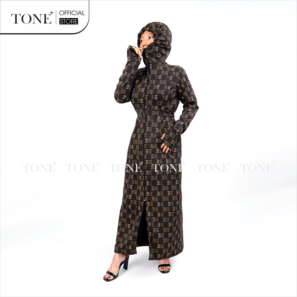 Áo chống nắng toàn thân tone plus, áo nữ dáng dài có eo chun ôm gọn cơ thể chất vải umi lạnh chống tia uv 99%