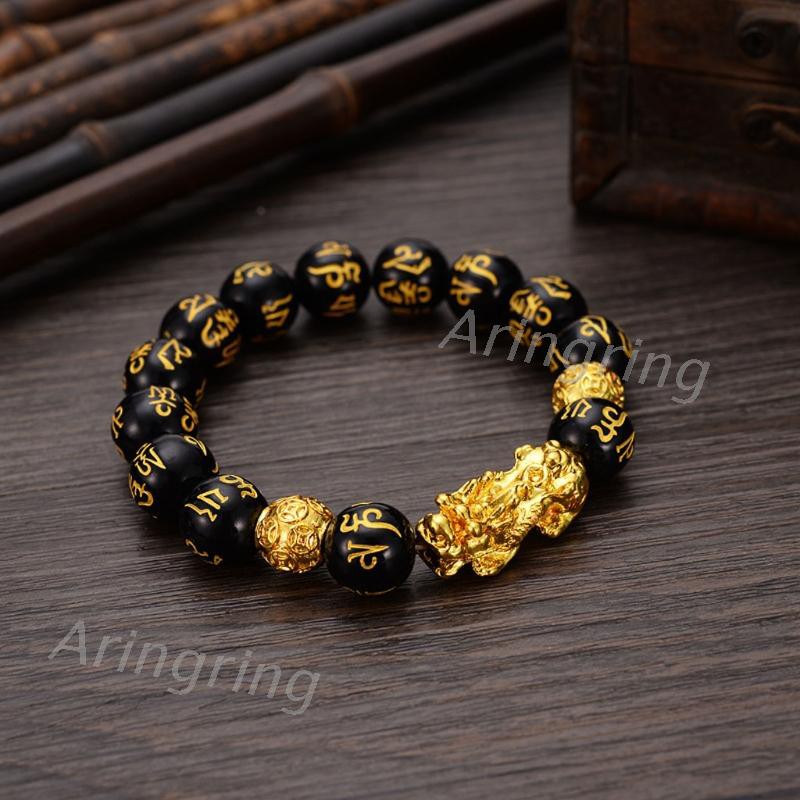 Vòng Tay Dây Da Mặt Tỳ Hưu May Mắn