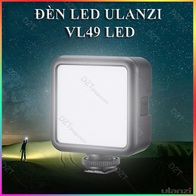 Đèn LED Ulanzi VL49 LED phiên bản mới, có pin sạc trợ sáng quay phim cho điện thoại, máy ảnh