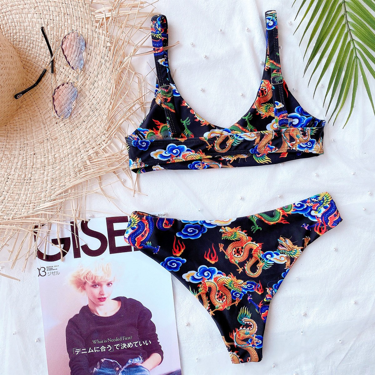 Bikini Màu Đen Hoạ Tiết Rồng Cho Phái Nữ | BigBuy360 - bigbuy360.vn
