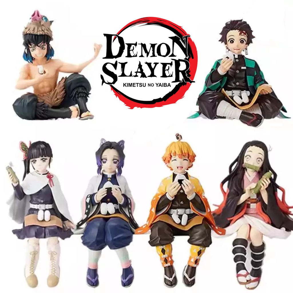 Đồ trang trí Nhân Vật Anime Tanjirou Giyuu Kaanawo Inosuke Bằng PVC Để Bàn Trang Trí