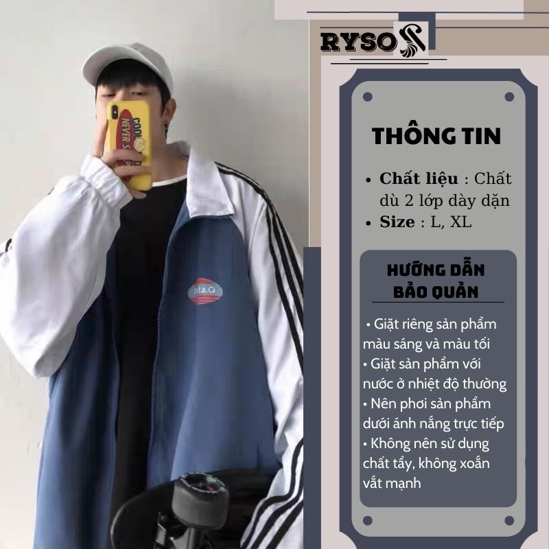 Áo khoác dù dáng bóng chày form rộng unisex phong cách năng động