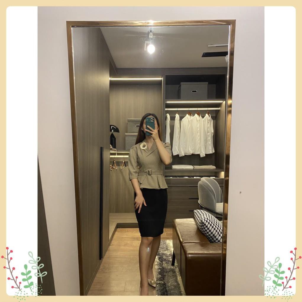 Đầm Nữ Lury Dáng Ôm, Set Liền Áo Peplum Cổ Vest Mix Chân Váy Bút Chì Tặng Kèm Đai, Vải Tex Hàn Cao Cấp, Tôn Dáng -V105 | BigBuy360 - bigbuy360.vn