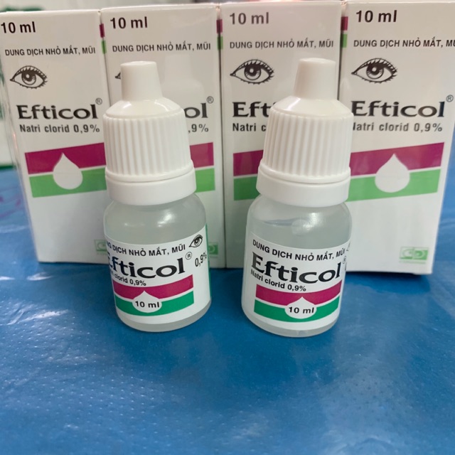 Nước muối sinh lý Efticol vệ sinh mắt mũi 10ml - Nước muối Efticol Natri clorid 0,9% (1 chai)