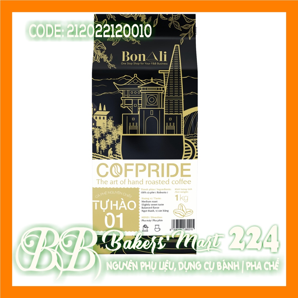 Cà phê COFPRIDE TỰ HÀO 1 loại xay nhuyễn (100% Ro) - Gói 1kg