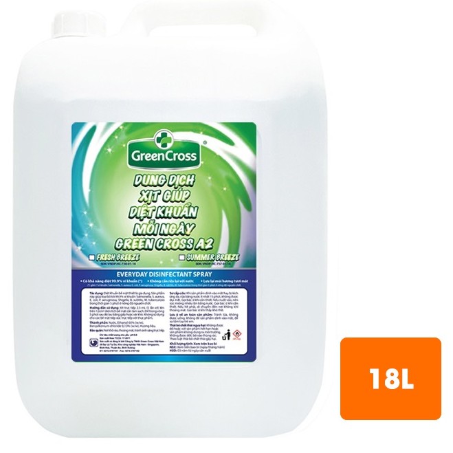 Xịt Diệt Khuẩn 🌈 HÀNG CHÍNH HÃNG 🌈 Dung dịch xịt diệt khuẩn GREEN CROSS A2 can 5L - Hương Tự Nhiên | Greencross