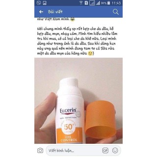 Kem chống nắng Eucerin oil control