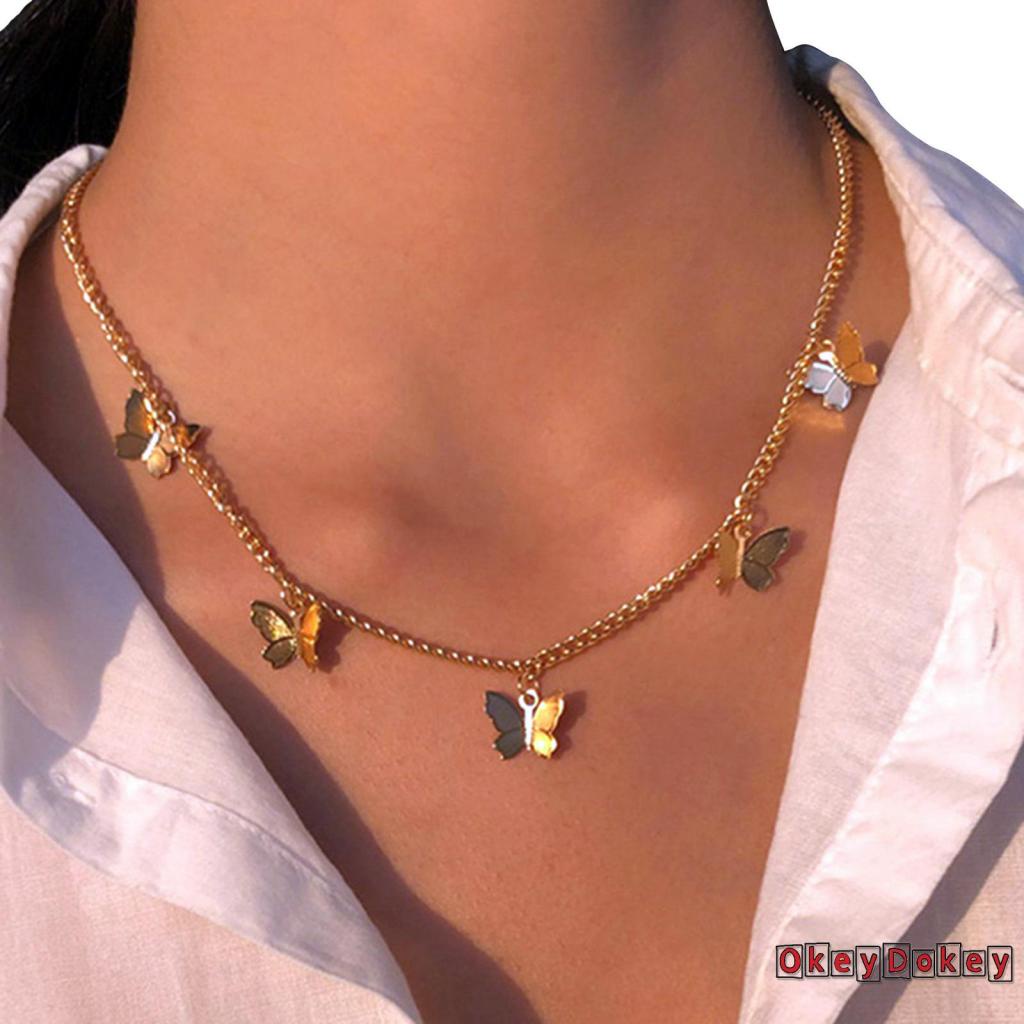 Vòng Cổ Choker Mặt Hình Bướm Thời Trang Cho Nữ