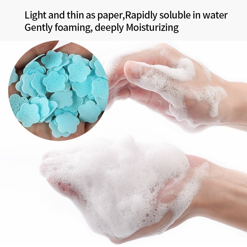 Xà Phòng Giấy Hình Hoa Mini Dễ Thương Thân Thiện Với Da Kèm Hộp Đựng / Xà Phòng Rửa Tay / Đi Du Lịch