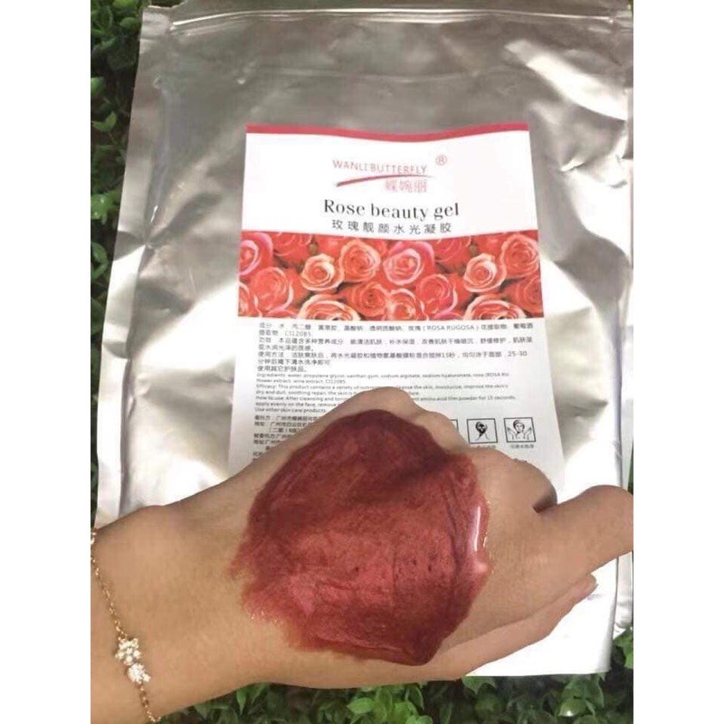 Mặt nạ đắp mặt hoa hồng dẻo colagen dna cá hồi dùng spa và cá nhân