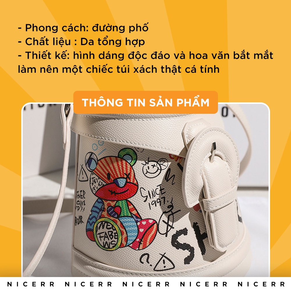 Túi Xách NICERR Da PU Đeo Chéo và Cầm Tay Phong Cách Cá Tính Cho Nữ