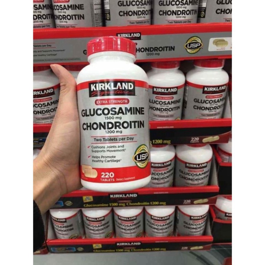 XẢ KHO THANH LÝ Viên Uống Bổ Sụn Khớp Của Mỹ Kirkland Glucosamine 1500mg Chondroitin 1200mg 220 Viên XẢ KHO THANH LÝ