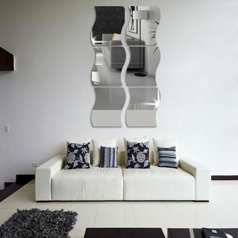 Gương Dán Tường Trang Trí Nhà Tắm Tráng Gương Acrylic Sáng Tạo DIY