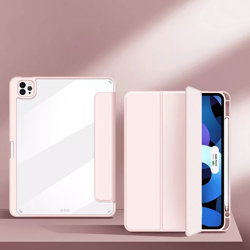Bao Da PU Máy Tính Bảng Nắp Lật Nam Châm Gấp Làm Ba Có Thể Tháo Rời Thông Minh Cho iPad Pro 12.9 2021