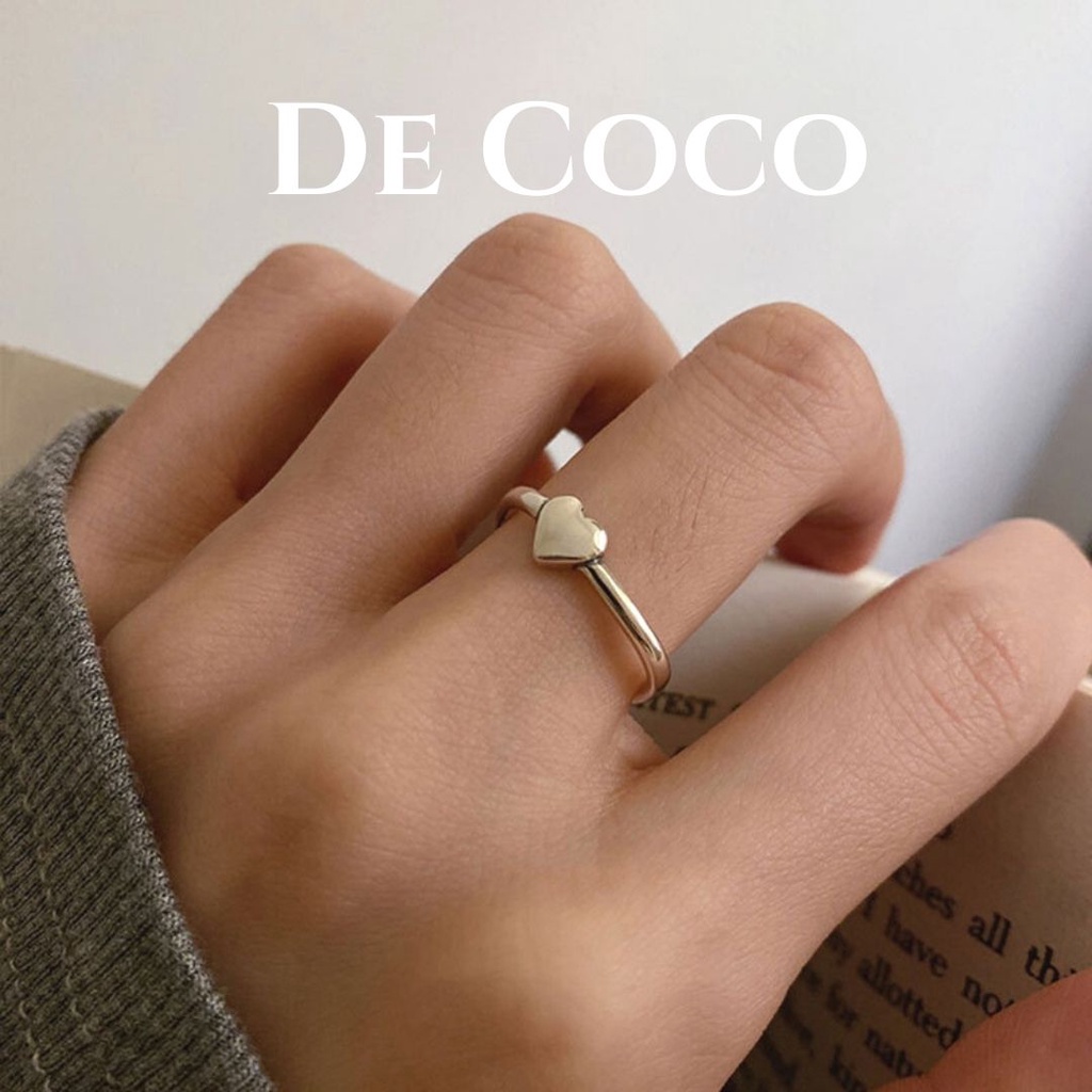 Nhẫn bạc 925 dáng vuông Strong Heart De Coco decoco.accessories