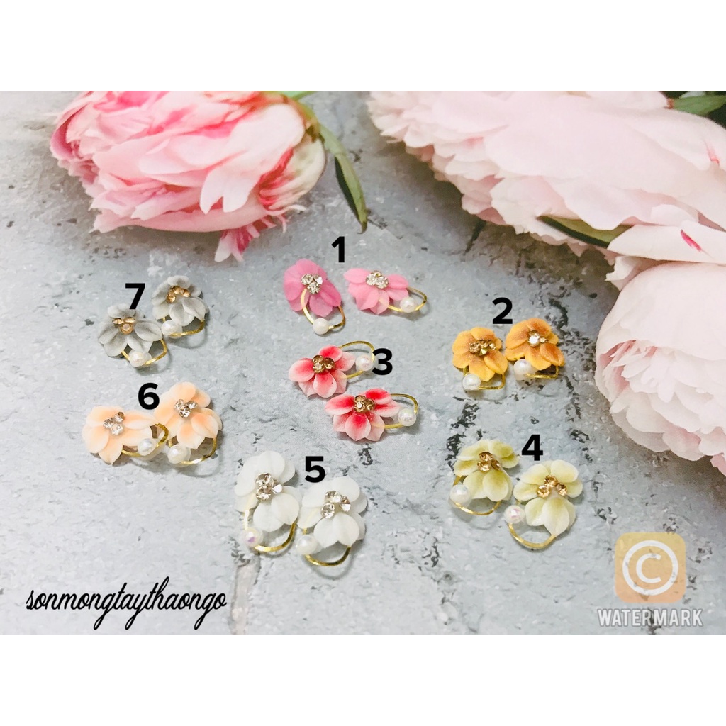 (hàng mới về)Hoa bột nail - nơ , gắn móng tay dành cho Nail