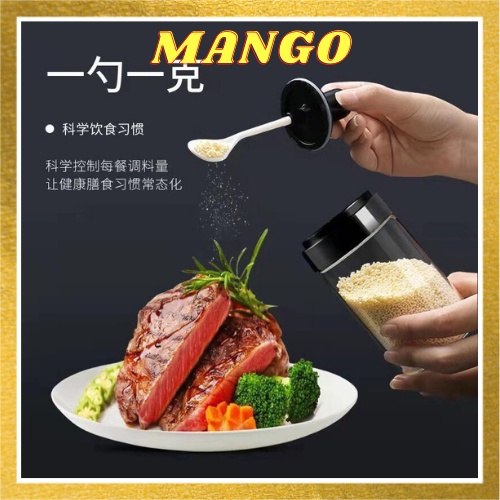 Hũ, lọ gia vị thủy tinh nhà bếp kèm thìa set đủ loại MANGO STORE