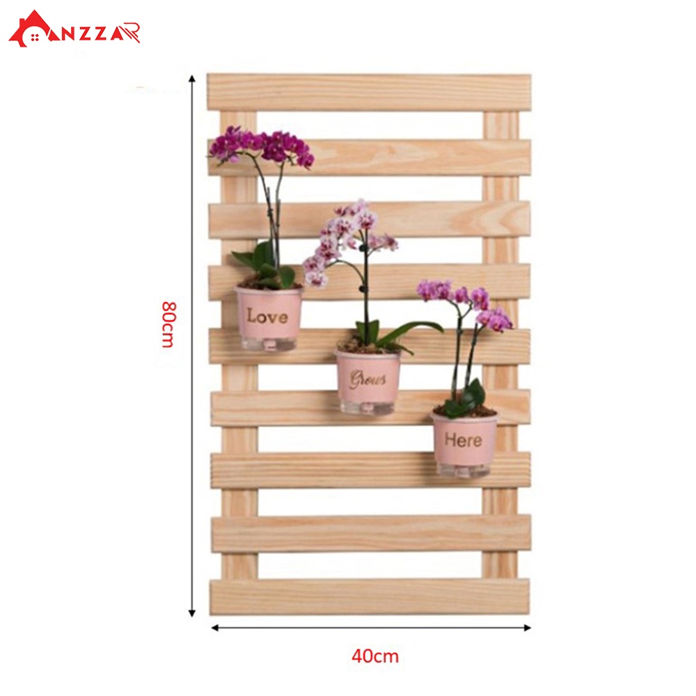 Kệ gỗ trang trí, kệ gỗ thông treo tường trồng hoa, cây cảnh decor ban công đẹp  AZ-05