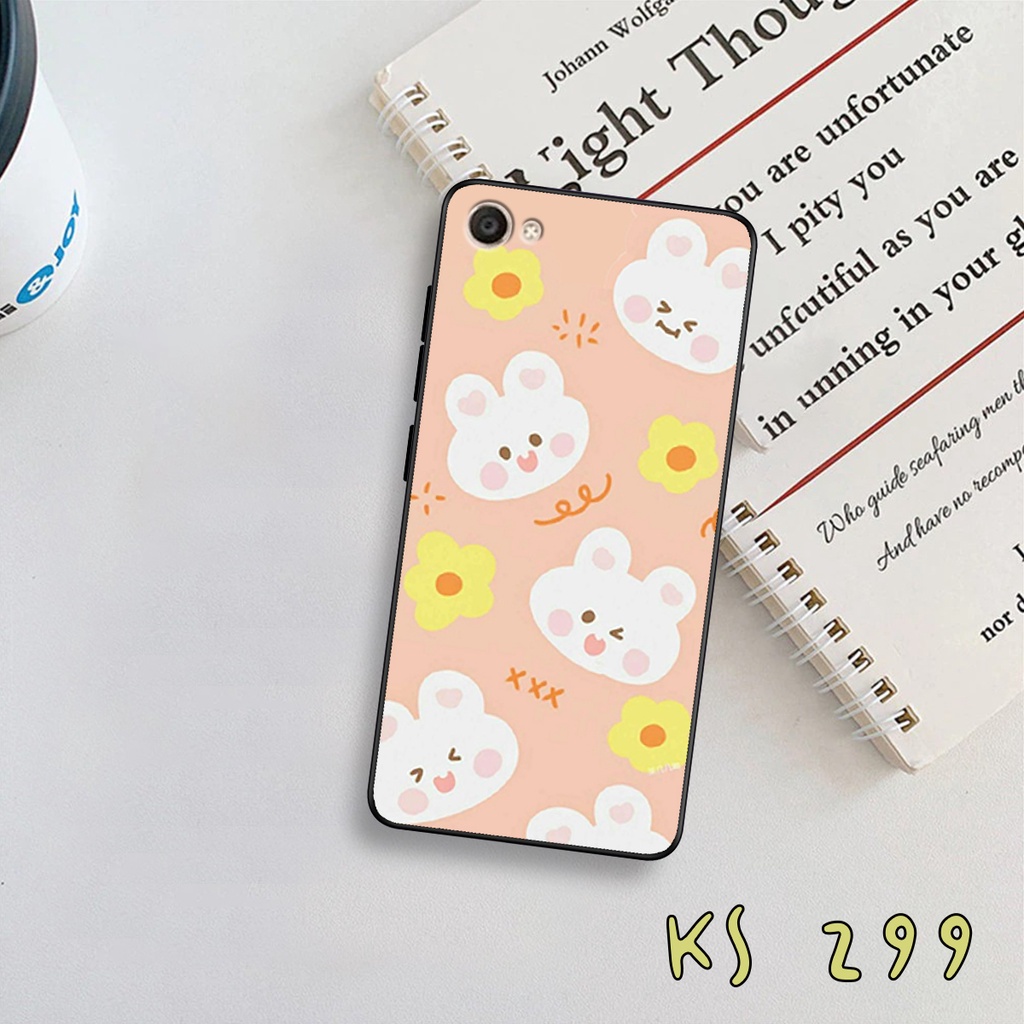 Ốp lưng Vivo Y66 - Vivo Y67 - Vivo Y75 - Ốp in hình gấu &amp; thỏ đang yêu - lưng nhám viền TPU cao cấp