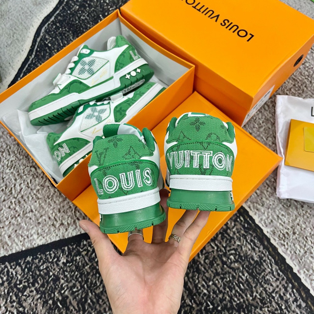 Giày thể thao/sneaker nam cổ thấp logo Louis Vuitton LV cao cấp đủ màu trắng phối đồ thời trang full box hộp bv