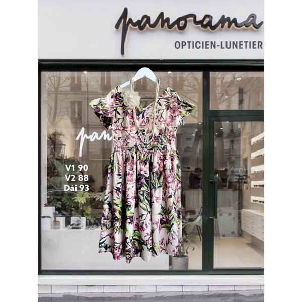 Váy hoa xô linen ren - Hàng secondhand