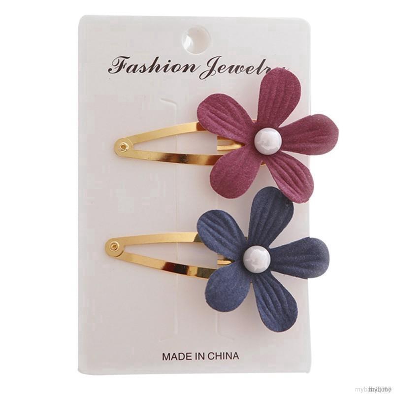 My Baby  Baby Girls Hair Clips Flower Shape Pearl Hair Pin Hair Accessories