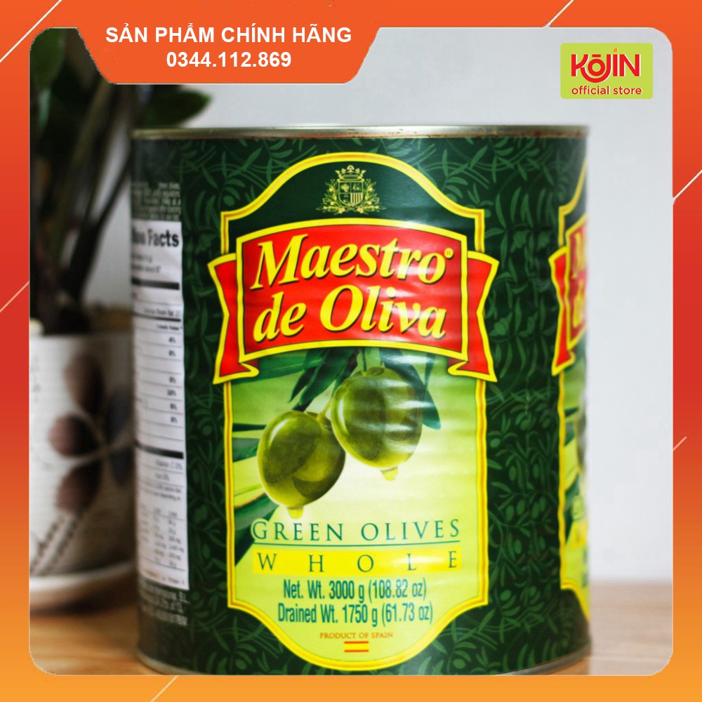 Oliu Xanh Kojin Quả Oliu Xanh Nguyên Trái Cao Cấp Maestro Nhập Khẩu Tây Ban Nha 3kg Date Mới