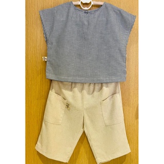 Bộ quần áo lửng linen Món Mon BL04