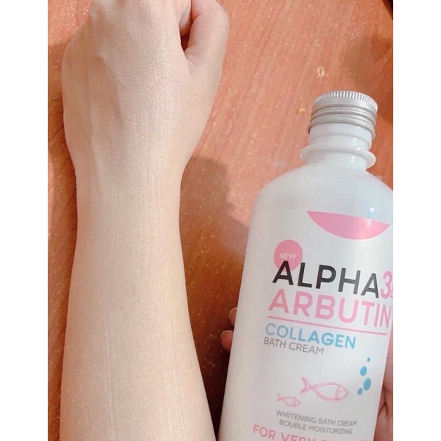 Sữa Tắm Trắng Da, Dưỡng Ẩm Alpha Arbutin 3+ Plus Collagen Bath Cream 350ml, Thái Lan