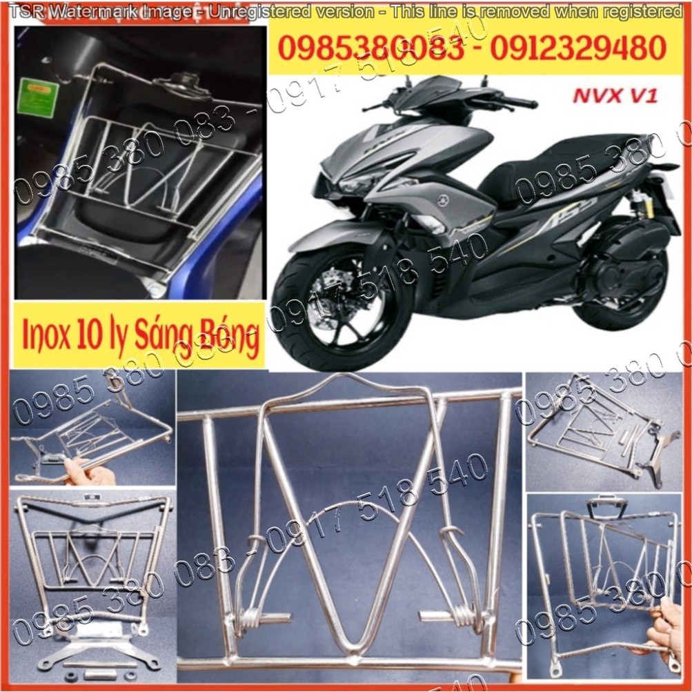 Baga NVX V1 Lượn Giữa INOX Cao Cấp Dày 10 Ly Cho Yamaha NVX 2014 - 2020