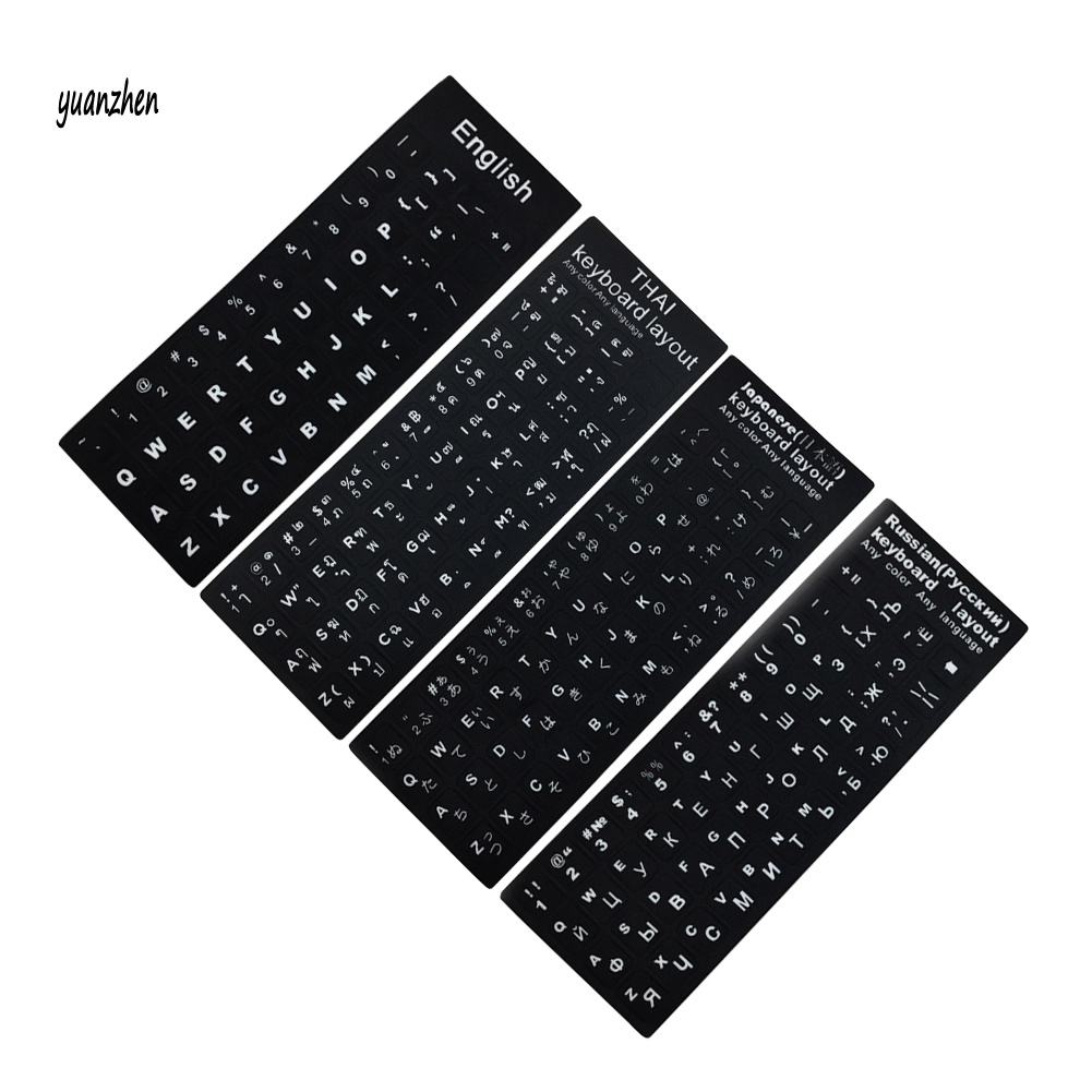Miếng dán bàn phím máy tính laptop hình chữ tiếng Anh/ Nga/ Thái tùy chọn đa dạng