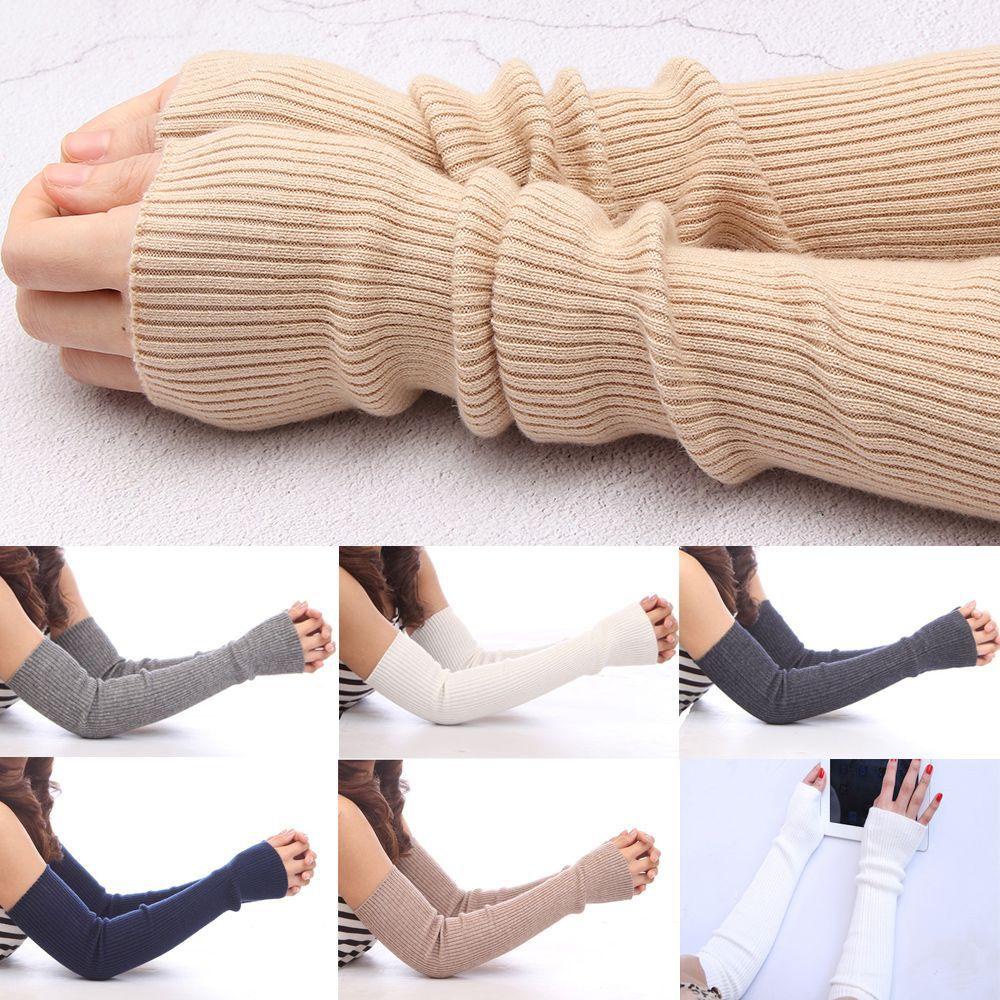 MUVAKO Ống Tay Áo Bảo Vệ Khuỷu Tay Chất Liệu Cashmere Pha Dệt Kim Cho Nữ