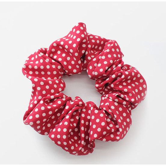 Dây Cột Tóc, Buộc Tóc Vải Scrunchies Chấm Bi dễ thương HOT (TH Bi TH003P)