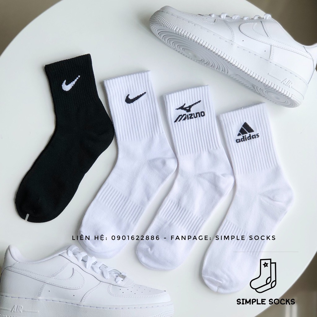 Tất Cổ Cao 💖FREESHIP💖 Vớ Nam Nữ Adidas, Nike, Mizuno Hàng VNXK Dệt Kim Chống Hôi Chân