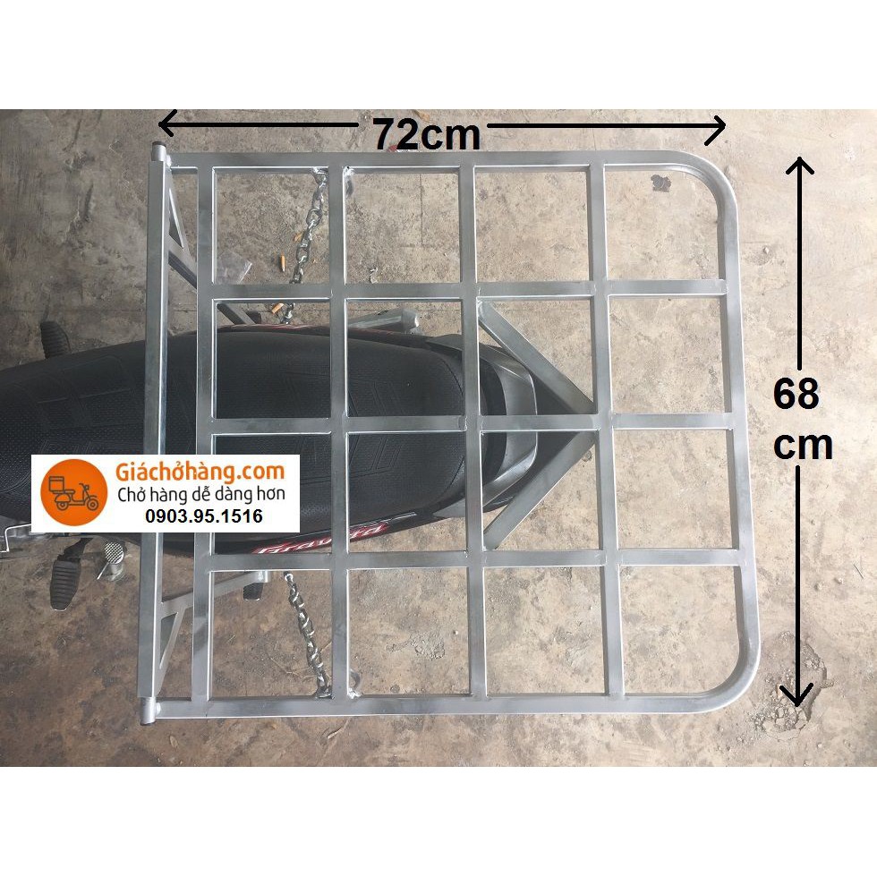 Giá chở hàng xe số 68x72cm - Lộc Phát- baga chở hàng - giachohang.com ((Wave, jupiter, exciter, sirius…)