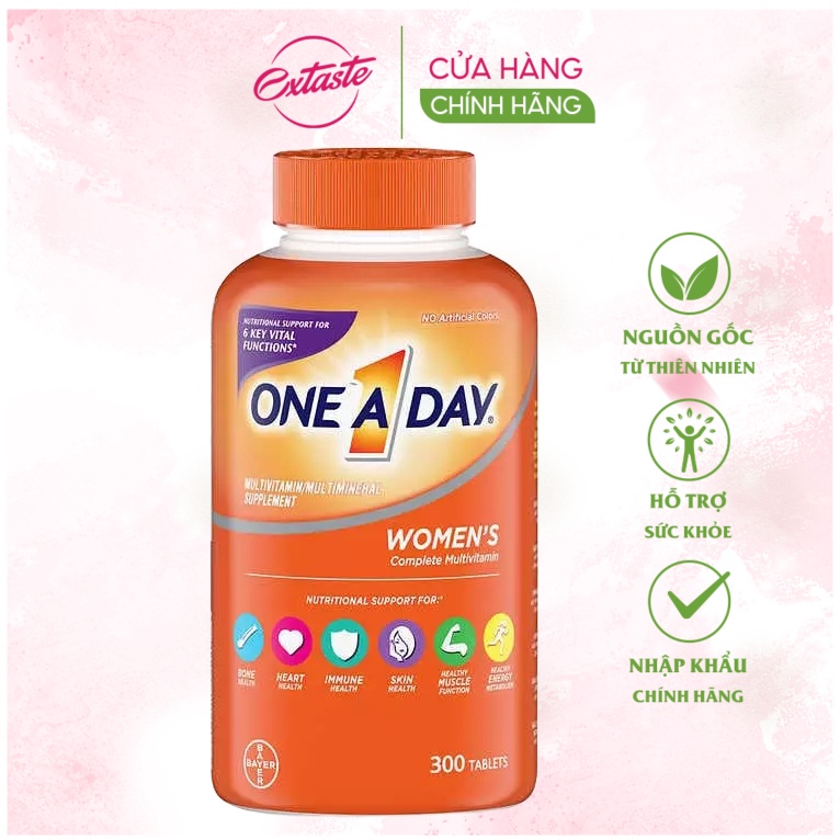 Viên uống bổ sung vitamin tổng hợp cho phụ nữ dưới 50 tuổi one a day women’s 300 viên Healthy care extaste