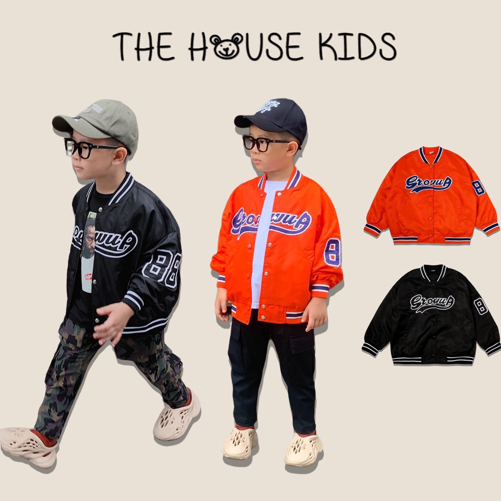 Áo khoác bomber bé trai The House Kids, áo bóng chày năng động cho bé