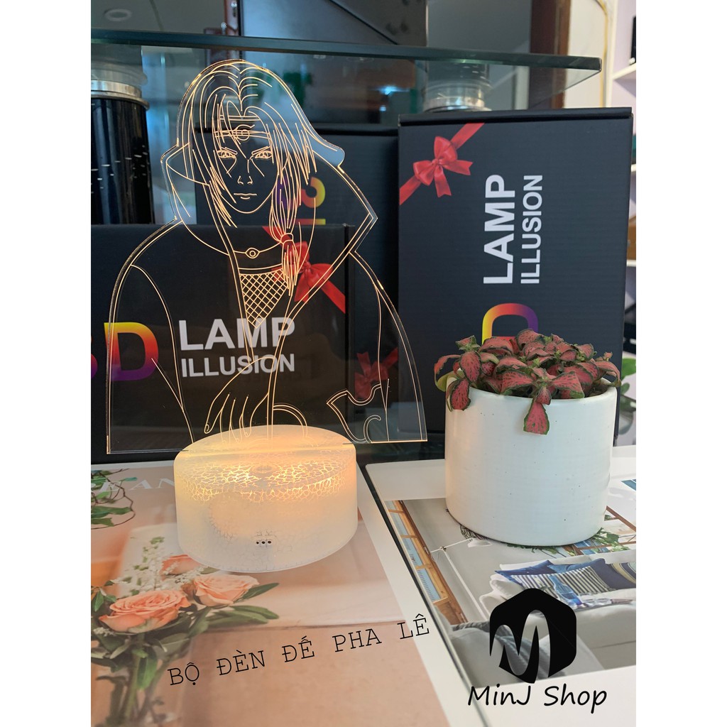 Đèn Ngủ Mica 3D Uchiha Itachi | MinJ Shop | Đèn Ngủ 3D Led | 16 Màu + Remote