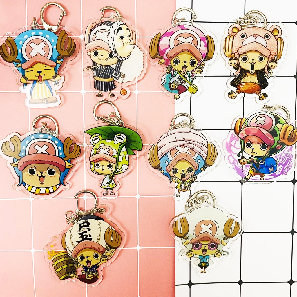 ( Mica trong acrylic ) Móc khóa One Piece Đảo Hải Tặc Chopper quà tặng xinh xắn dễ thương in hình anime chibi