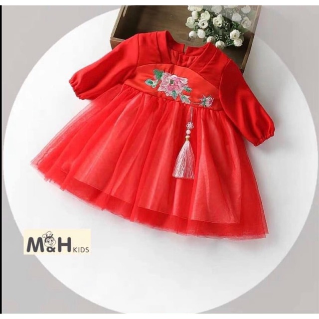 Váy dáng Hanbok hàng quốc cho bé mặc đi tiệc đi chúc tết đều siêu yêu